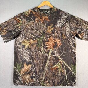 Vintage Red Head Mesh Camo T-Shirt Adult XL Green Woodland Hunting Hike Outdoors